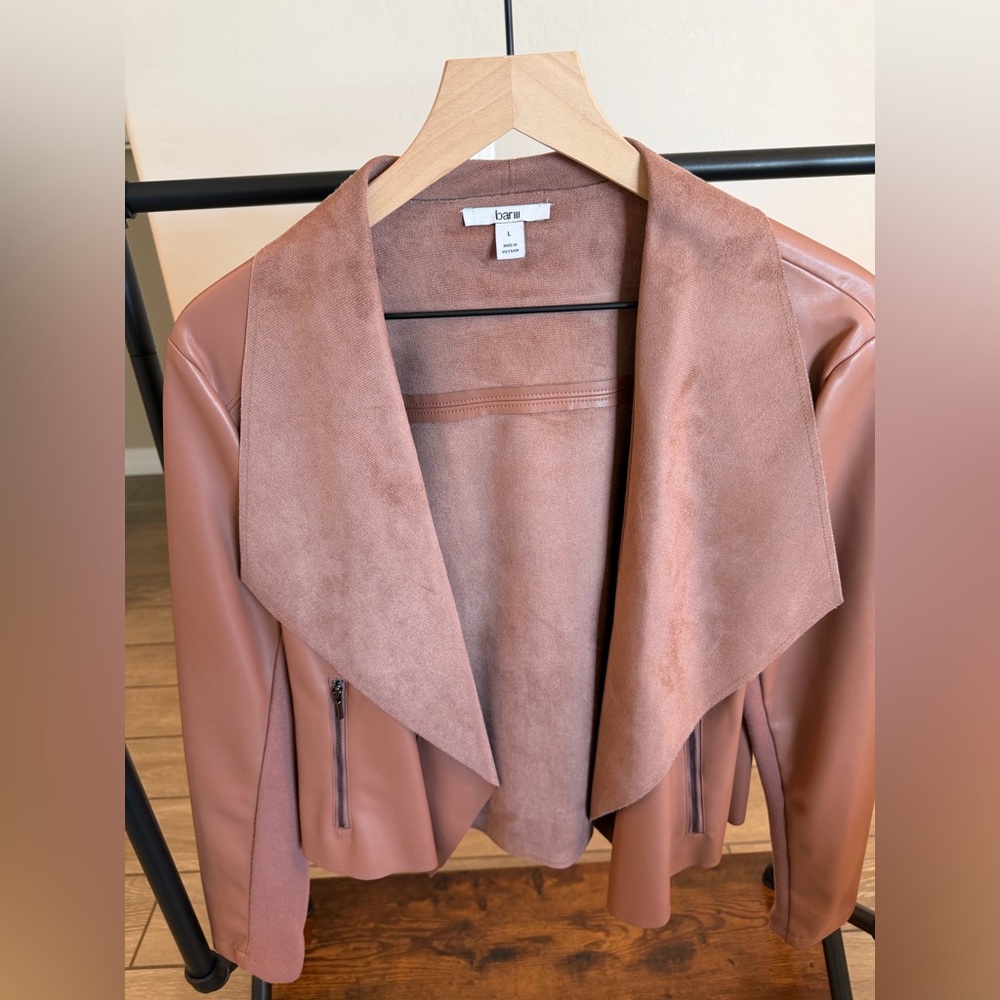 Bar III Women's Brown Leather Jacket